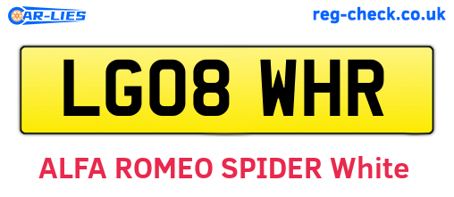 LG08WHR are the vehicle registration plates.