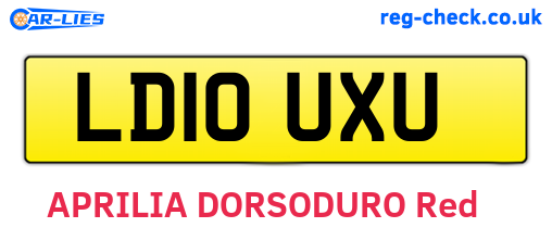 LD10UXU are the vehicle registration plates.
