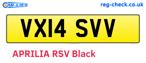 VX14SVV are the vehicle registration plates.