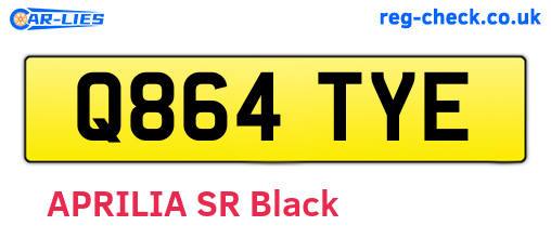 Q864TYE are the vehicle registration plates.