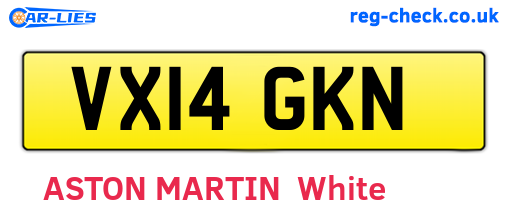 VX14GKN are the vehicle registration plates.