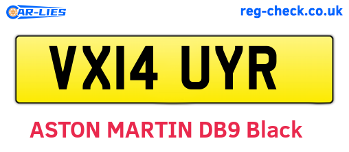 VX14UYR are the vehicle registration plates.