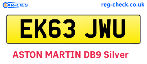 EK63JWU are the vehicle registration plates.