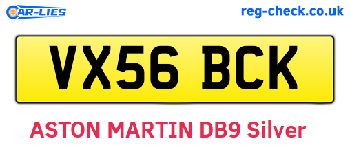 VX56BCK are the vehicle registration plates.