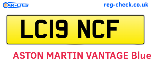LC19NCF are the vehicle registration plates.