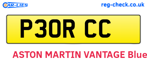 P30RCC are the vehicle registration plates.