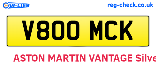 V800MCK are the vehicle registration plates.