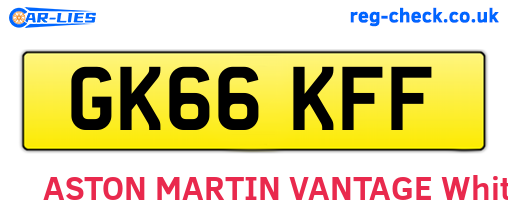 GK66KFF are the vehicle registration plates.