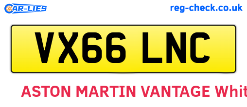 VX66LNC are the vehicle registration plates.