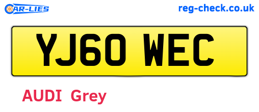 YJ60WEC are the vehicle registration plates.