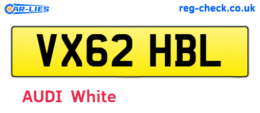VX62HBL are the vehicle registration plates.