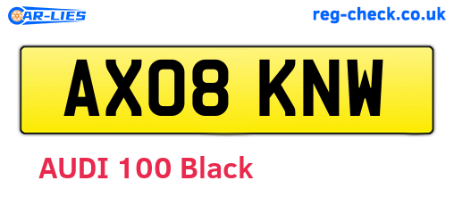 AX08KNW are the vehicle registration plates.