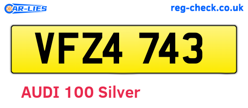 VFZ4743 are the vehicle registration plates.