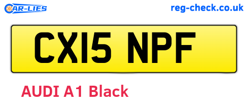 CX15NPF are the vehicle registration plates.