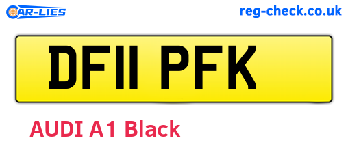 DF11PFK are the vehicle registration plates.