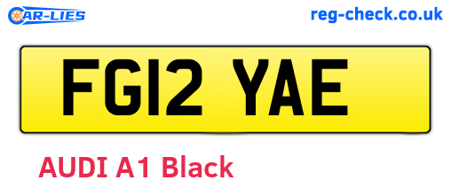 FG12YAE are the vehicle registration plates.