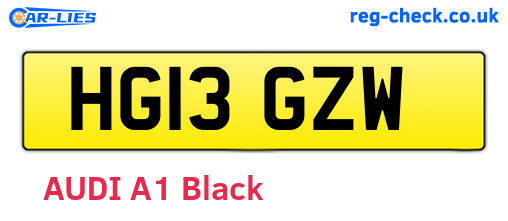 HG13GZW are the vehicle registration plates.