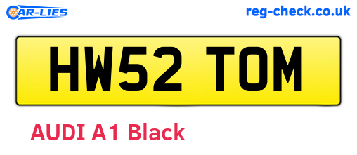 HW52TOM are the vehicle registration plates.