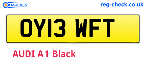 OY13WFT are the vehicle registration plates.