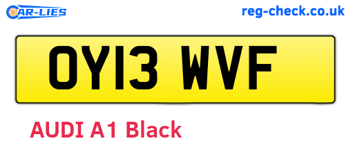 OY13WVF are the vehicle registration plates.