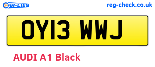 OY13WWJ are the vehicle registration plates.