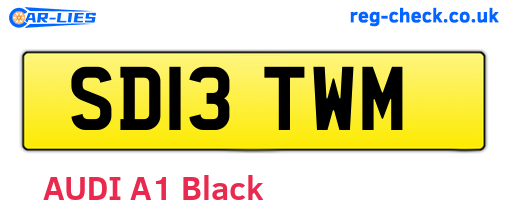 SD13TWM are the vehicle registration plates.