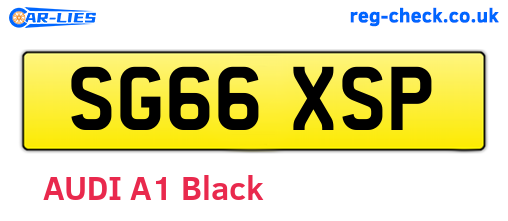 SG66XSP are the vehicle registration plates.