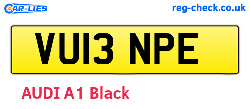 VU13NPE are the vehicle registration plates.