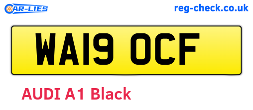 WA19OCF are the vehicle registration plates.