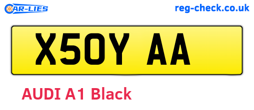 X50YAA are the vehicle registration plates.