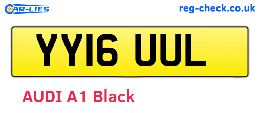YY16UUL are the vehicle registration plates.