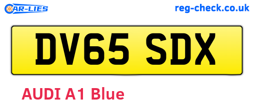 DV65SDX are the vehicle registration plates.