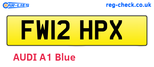 FW12HPX are the vehicle registration plates.