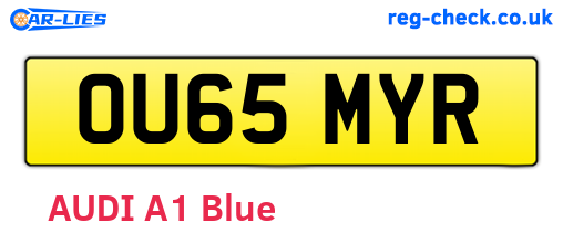 OU65MYR are the vehicle registration plates.