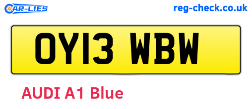 OY13WBW are the vehicle registration plates.