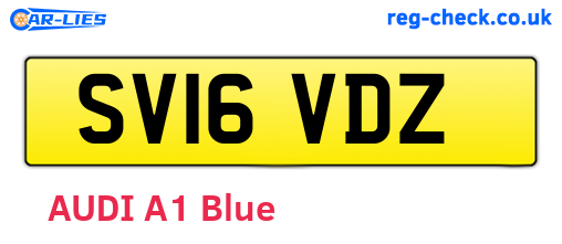 SV16VDZ are the vehicle registration plates.