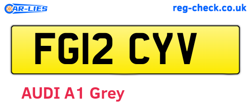 FG12CYV are the vehicle registration plates.