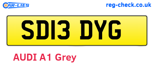 SD13DYG are the vehicle registration plates.