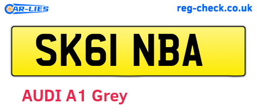SK61NBA are the vehicle registration plates.
