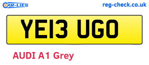YE13UGO are the vehicle registration plates.
