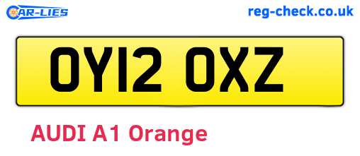 OY12OXZ are the vehicle registration plates.