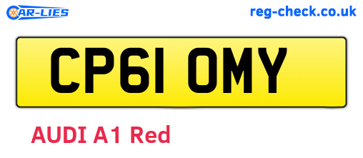 CP61OMY are the vehicle registration plates.