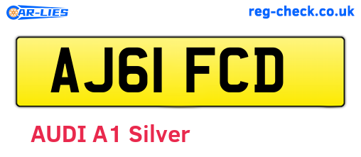 AJ61FCD are the vehicle registration plates.
