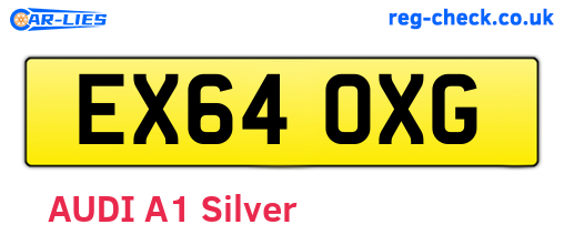 EX64OXG are the vehicle registration plates.