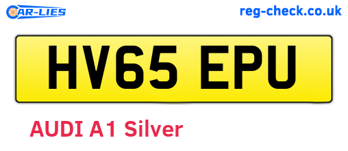 HV65EPU are the vehicle registration plates.