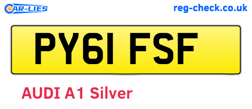 PY61FSF are the vehicle registration plates.