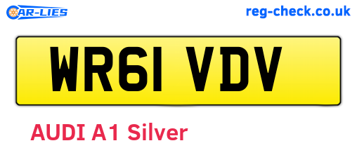 WR61VDV are the vehicle registration plates.