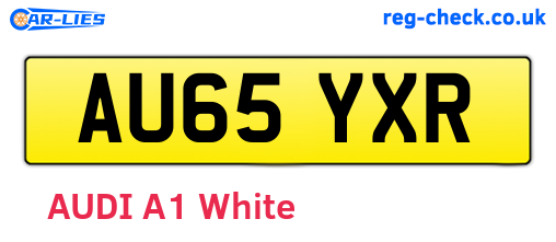 AU65YXR are the vehicle registration plates.