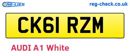 CK61RZM are the vehicle registration plates.
