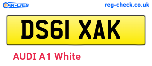 DS61XAK are the vehicle registration plates.
